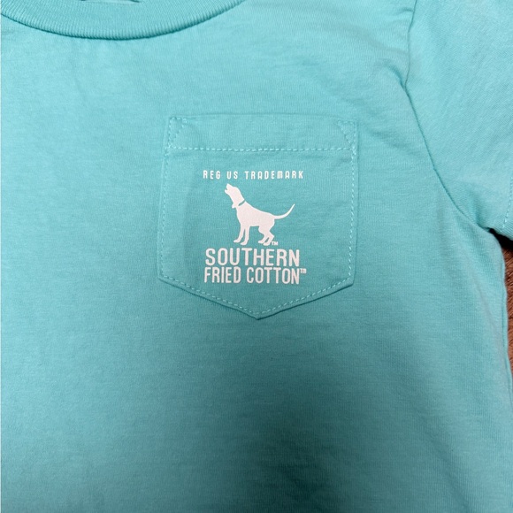 Southern Fried Cotton Kids' Teal Cow Graphic Tee Size 2 - Picture 3 of 5